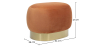 Buy Pouf Luxury Home Foot Rest - Velvet and Metal - Premium Orange 60552 in the United Kingdom
