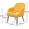 Buy Velvet upholstered Armchair - Jeve Yellow 60548 home delivery