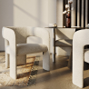 Buy Upholstered Dining Chair - White Boucle - Alexa White 60551 - prices