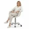 Buy Swivel Office Chair - Bouclé Upholstered - Loy White 60618 at MyFaktory