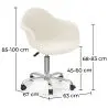 Buy Swivel Office Chair - Bouclé Upholstered - Loy White 60618 - prices