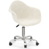 Buy Swivel Office Chair - Bouclé Upholstered - Loy White 60618 - in the UK
