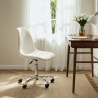 Buy Swivel Office Chair - Bouclé Upholstered - Brielle White 60620 - prices