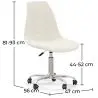 Buy Swivel Office Chair - Bouclé Upholstered - Brielle White 60620 - prices