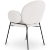 Buy Dining Chair with Armrests - Bouclé Fabric Upholstery - Toler White 60626 - in the UK