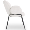 Buy Dining Chair with Armrests - Bouclé Fabric Upholstery - Toler White 60626 in the United Kingdom