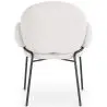 Buy Dining Chair with Armrests - Bouclé Fabric Upholstery - Toler White 60626 - in the UK