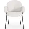 Buy Dining Chair with Armrests - Bouclé Fabric Upholstery - Toler White 60626 - in the UK