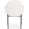 Buy Dining Chair with Armrests - Bouclé Fabric Upholstery - Toler White 60626 - in the UK