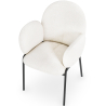 Buy Dining Chair with Armrests - Bouclé Fabric Upholstery - Toler White 60626 in the United Kingdom