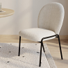 Buy Dining Chair - Bouclé Fabric Upholstery - Toler White 60627 - in the UK