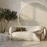 Buy Curved Sofa - 3 Seater - Boucle Fabric - Onda White 60628 - in the UK