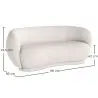 Buy Curved Sofa - 3 Seater - Boucle Fabric - Onda White 60628 at MyFaktory