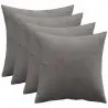 Buy Pack of 4 velvet cushions - cover and filling - Lenay Dark blue 60632 - in the UK