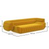 Buy Velvet Upholstered Sofa - 3/4 seats - Lumun Yellow 60640 - in the UK