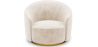 Buy Curved Design Armchair - Upholstered in Velvet - Treya White 60647 - in the UK