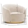 Buy Curved Design Armchair - Upholstered in Velvet - Treya White 60647 - in the UK