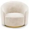 Buy Curved Design Armchair - Upholstered in Velvet - Treya White 60647 - in the UK