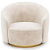 Buy Curved Design Armchair - Upholstered in Velvet - Treya Beige 60647 - in the UK