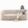 Buy 3/4-Seater Velvet Upholstered Sofa - Treya White 60648 at MyFaktory