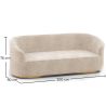 Buy 3/4-Seater Velvet Upholstered Sofa - Treya White 60648 - in the UK