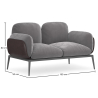 Buy 2-Seater Sofa - Upholstered in Velvet - Greda Light grey 60651 with a guarantee