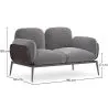 Buy 2-Seater Sofa - Upholstered in Velvet - Greda Dark grey 60651 - in the UK