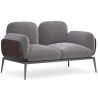 Buy 2-Seater Sofa - Upholstered in Velvet - Greda Light grey 60651 - prices