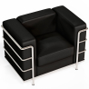 Buy Design Armchair - Upholstered in Vegan Leather - Bour Black 60657 at MyFaktory