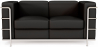 Buy 2-Seater Sofa - Upholstered in Vegan Leather - Bour Black 60658 - in the UK