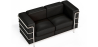 Buy 2-Seater Sofa - Upholstered in Vegan Leather - Bour Black 60658 in the United Kingdom