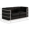 Buy 2-Seater Sofa - Upholstered in Vegan Leather - Bour Black 60658 with a guarantee