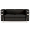 Buy 2-Seater Sofa - Upholstered in Vegan Leather - Bour Black 60658 - in the UK
