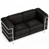 Buy 2-Seater Sofa - Upholstered in Vegan Leather - Bour Black 60658 at MyFaktory