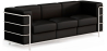 Buy 3-Seater Sofa - Upholstered in Vegan Leather - Bour Black 60659 in the United Kingdom
