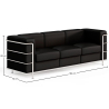 Buy 3-Seater Sofa - Upholstered in Vegan Leather - Bour Black 60659 with a guarantee