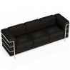 Buy 3-Seater Sofa - Upholstered in Vegan Leather - Bour Black 60659 at MyFaktory
