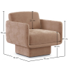 Buy Velvet Upholstered Armchair - Ren Cream 60698 at MyFaktory