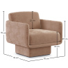 Buy Velvet Upholstered Armchair - Ren Cream 60698 with a guarantee