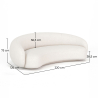 Buy Curved Bouclé Fabric Sofa - 3/4 Seats - Nathan White 60690 in the United Kingdom