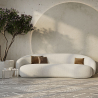 Buy Curved Bouclé Fabric Sofa - 3/4 Seats - Nathan White 60690 - prices