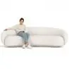 Buy Curved Bouclé Fabric Sofa - 3/4 Seats - Nathan White 60690 at MyFaktory