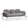 Buy 3-Seater Sofa - Upholstered in Velvet - Greda Dark grey 60652 - in the UK