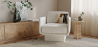 Buy Bouclé Upholstered Armchair - Chair - Ren White 61000 in the United Kingdom