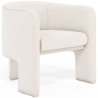Buy Design Armchair - Bouclé Fabric Upholstered Armchair - Devon White 60701 in the United Kingdom