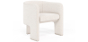 Buy Design Armchair - Bouclé Fabric Upholstered Armchair - Devon White 60701 in the United Kingdom