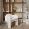 Buy Design Armchair - Bouclé Fabric Upholstered Armchair - Devon White 60701 - prices