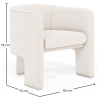 Buy Design Armchair - Bouclé Fabric Upholstered Armchair - Devon White 60701 - prices