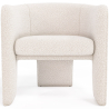 Buy Design Armchair - Bouclé Fabric Upholstered Armchair - Devon White 60701 - in the UK