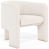 Buy Design Armchair - Bouclé Fabric Upholstered Armchair - Devon White 60701 at MyFaktory